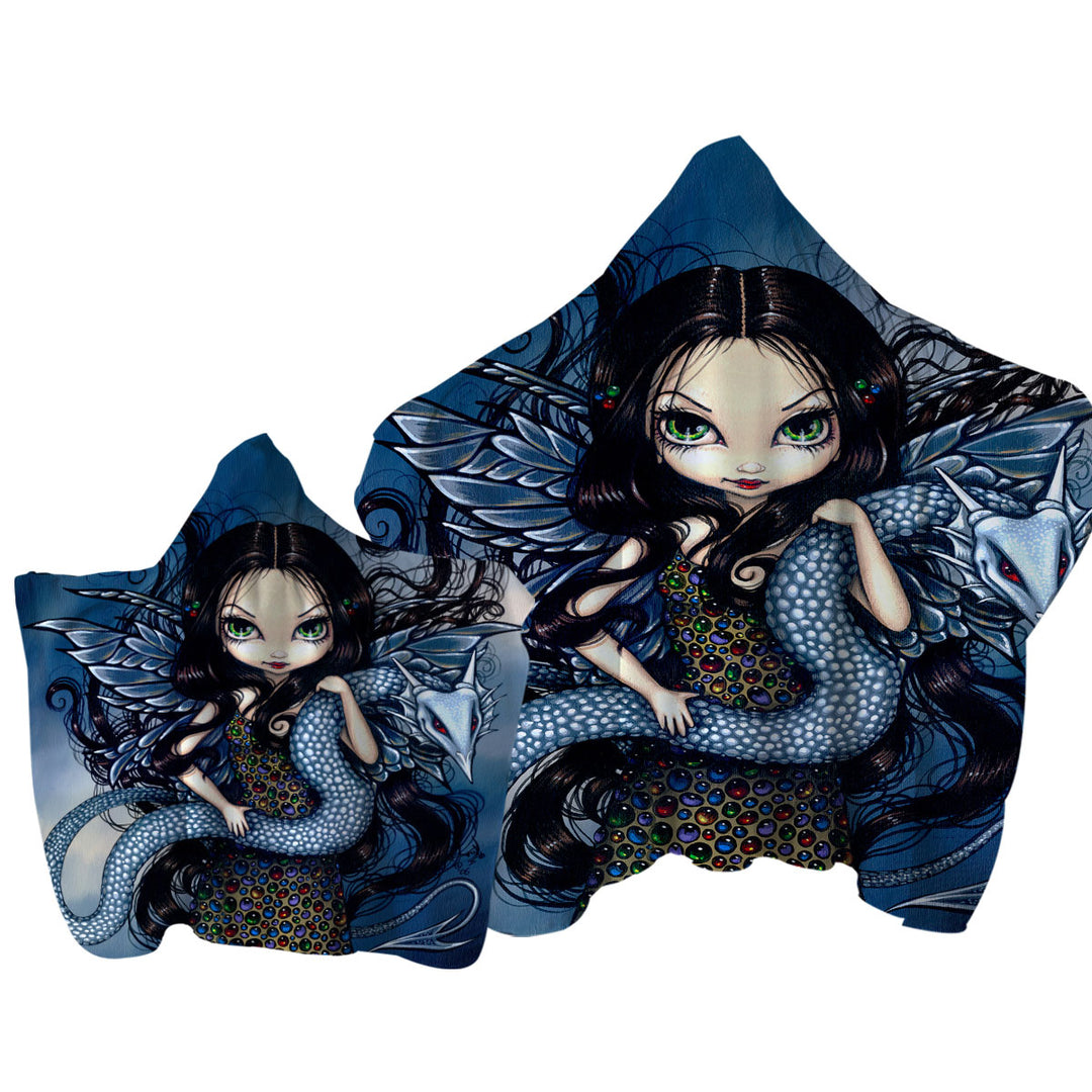 Jewele Fairy with Jewels Dress and Silver Dragon Towel Hoodie