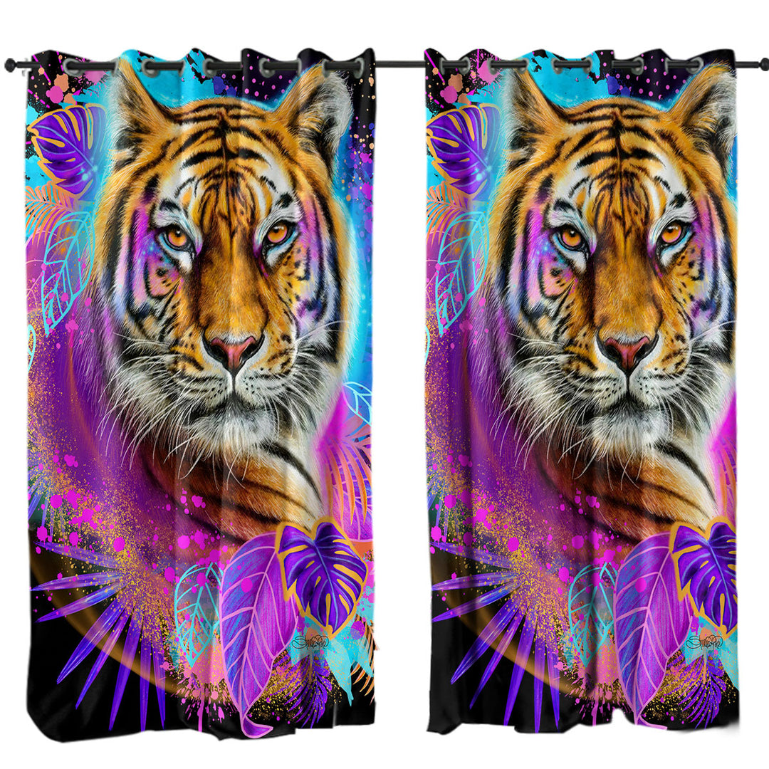 Jungle Animals Art Tiger Spirit Curtain