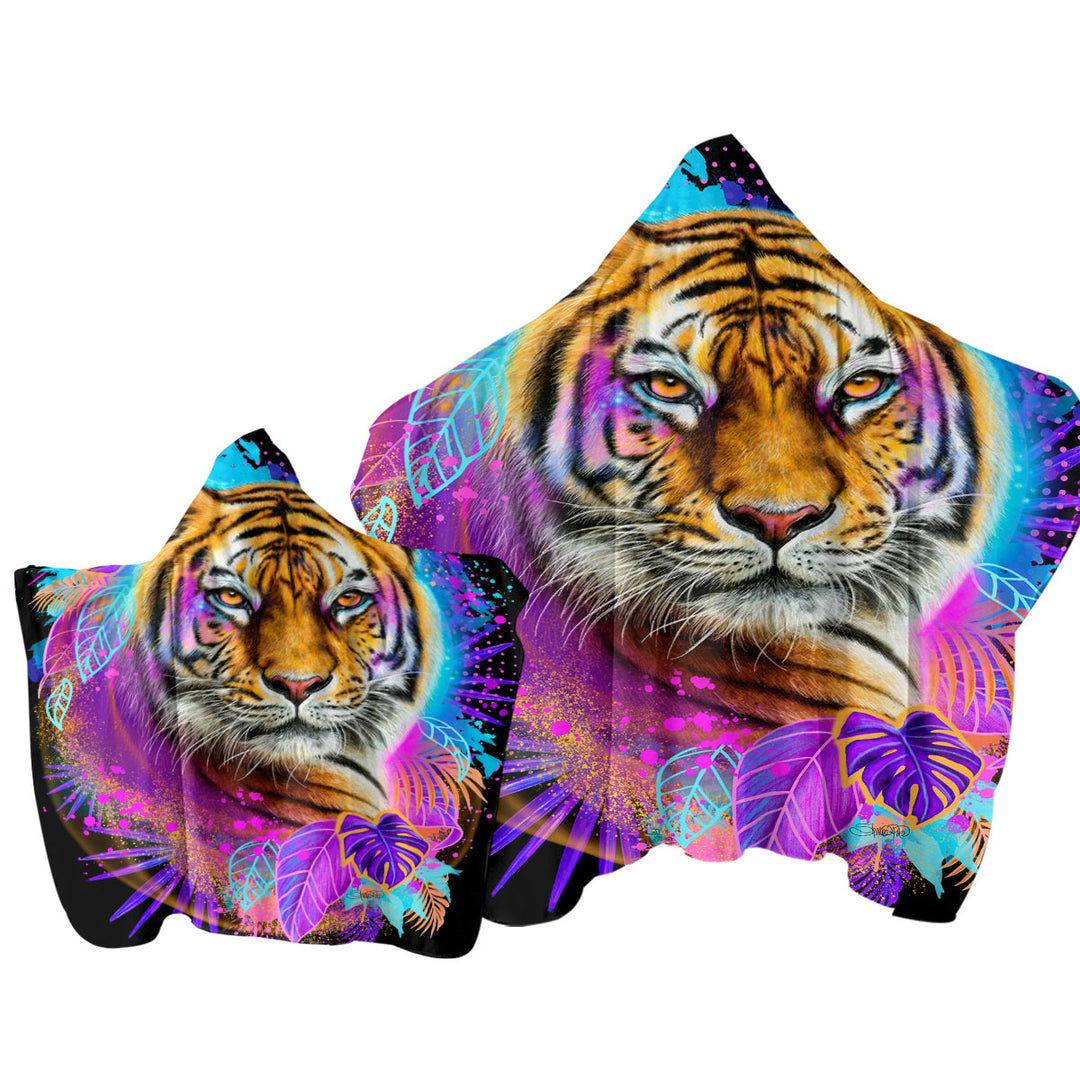 Jungle Animals Art Tiger Spirit Towel with Hood