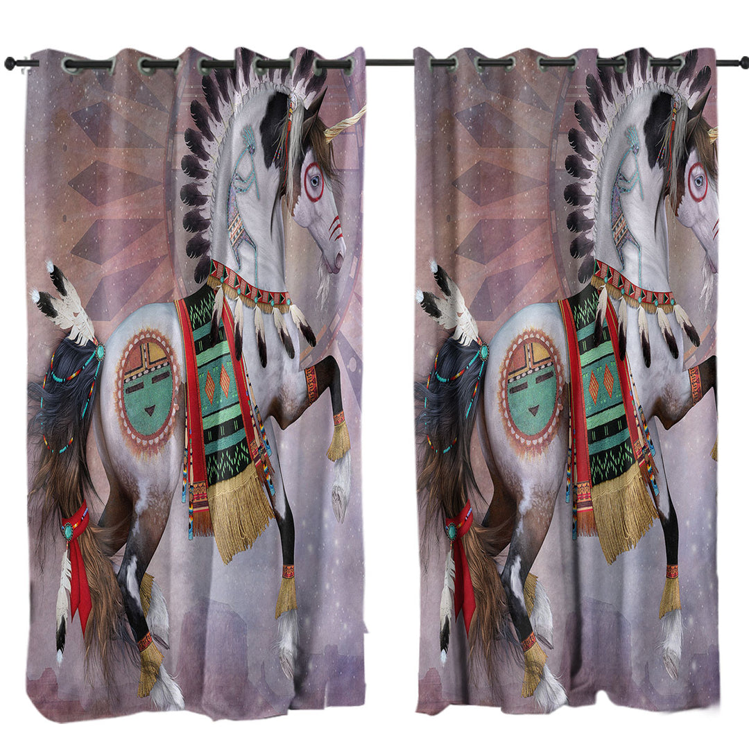 Kachina Native American Unicorn Curtains for Bedroom