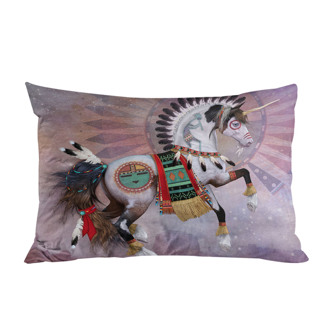 Kachina Native American Unicorn Pillow Cases