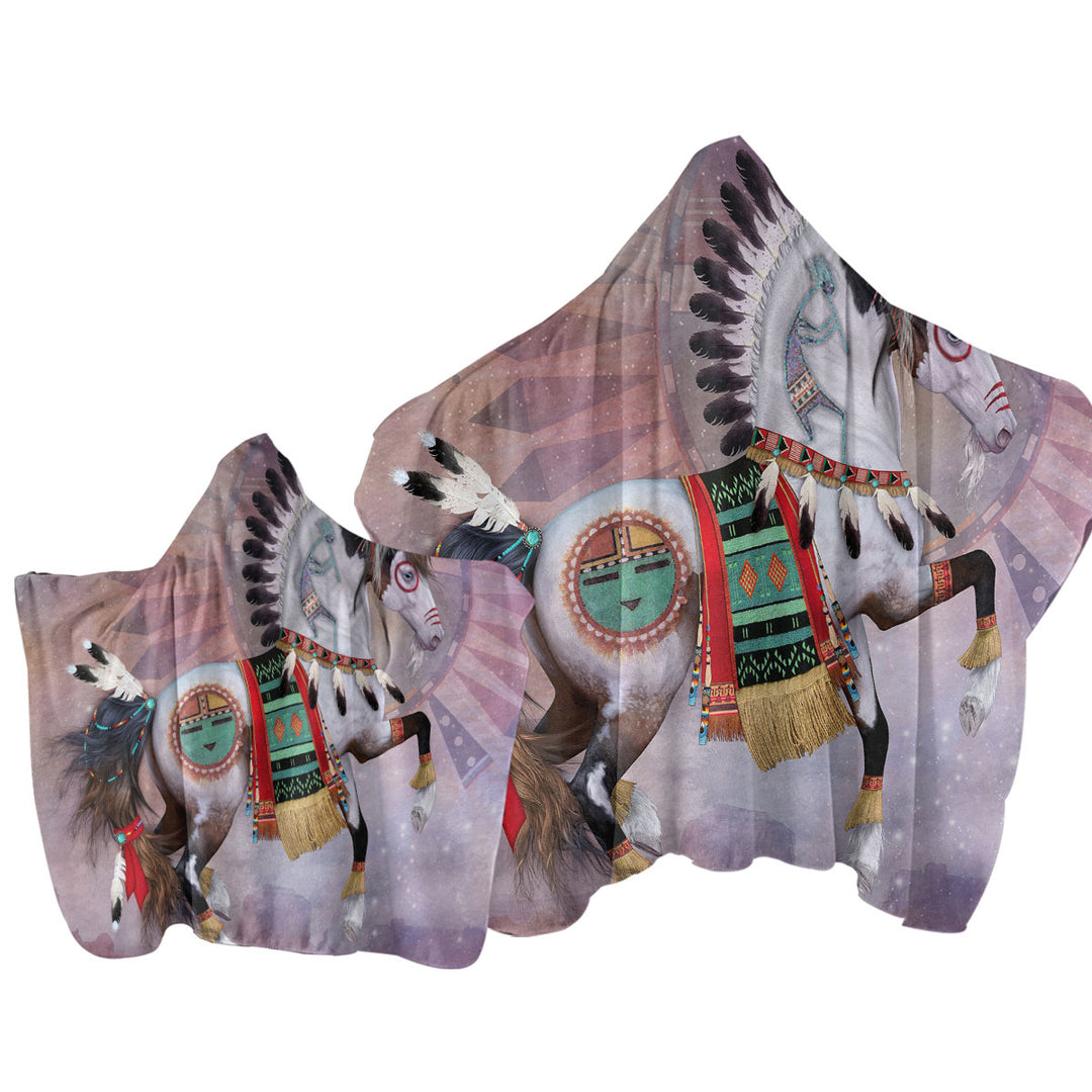 Kachina Native American Unicorn Towel with Hood