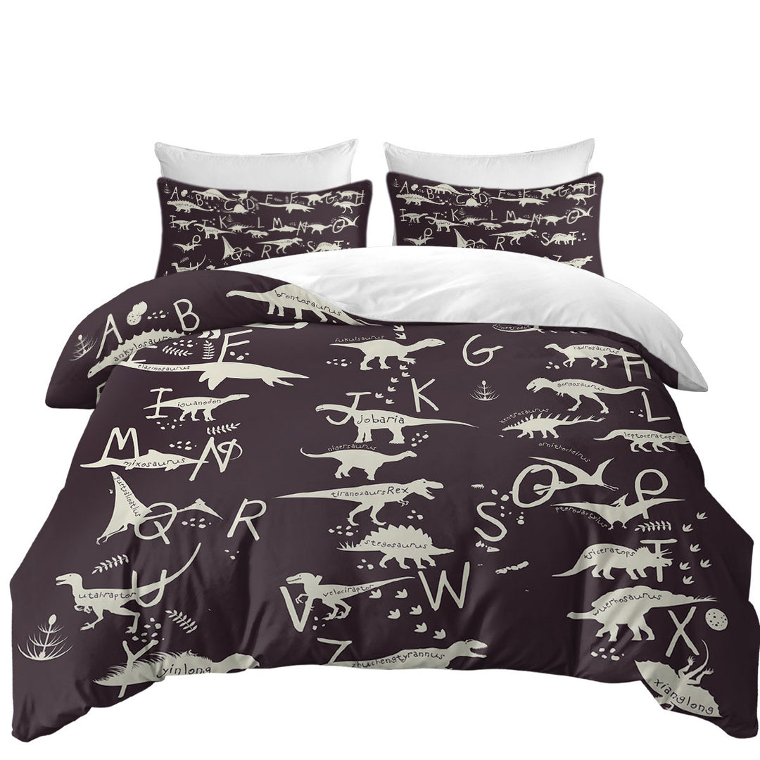 Kids Alphabet Dinosaurs Names Coverlets