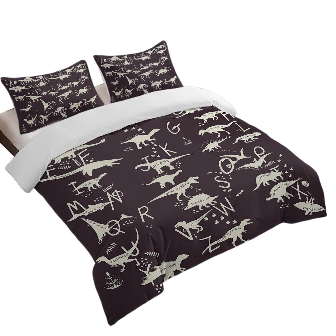 Kids Alphabet Dinosaurs Names Duvet Covers