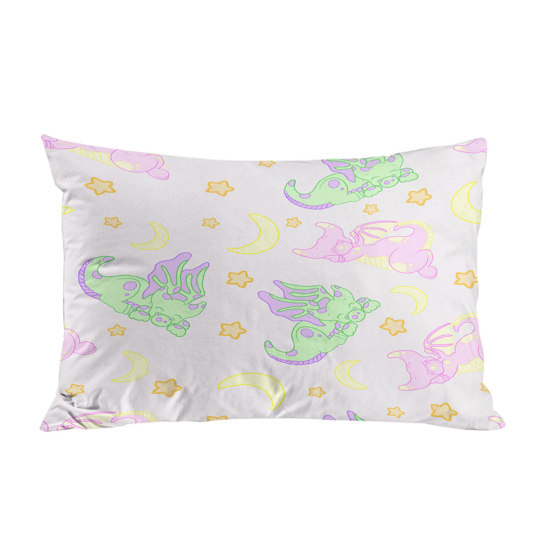 Kids Cute Sleeping Dragons Pattern for Girls King Pillow Cases