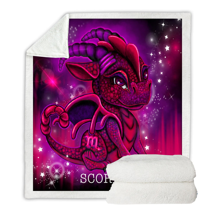 Kids Design Throw Blanket with Scorpio Lil Dragon