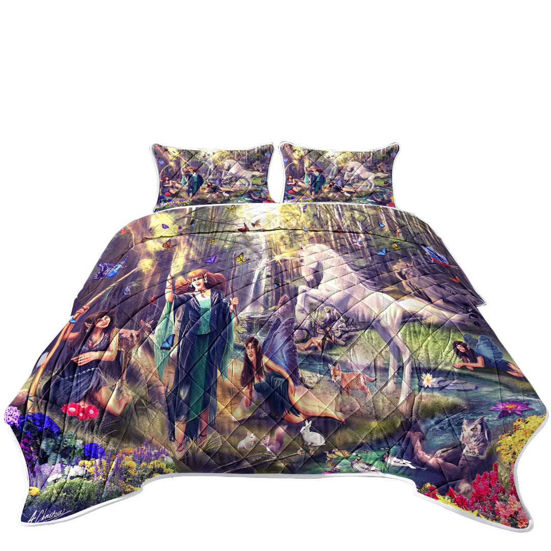 Kids Fairy Tale Haven California King Quilt Sets