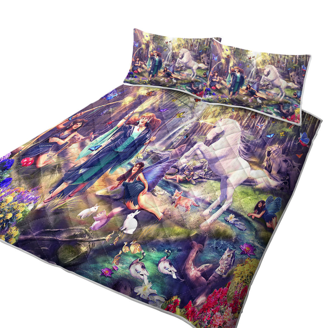 Kids Fairy Tale Haven King Size Quilt Sets