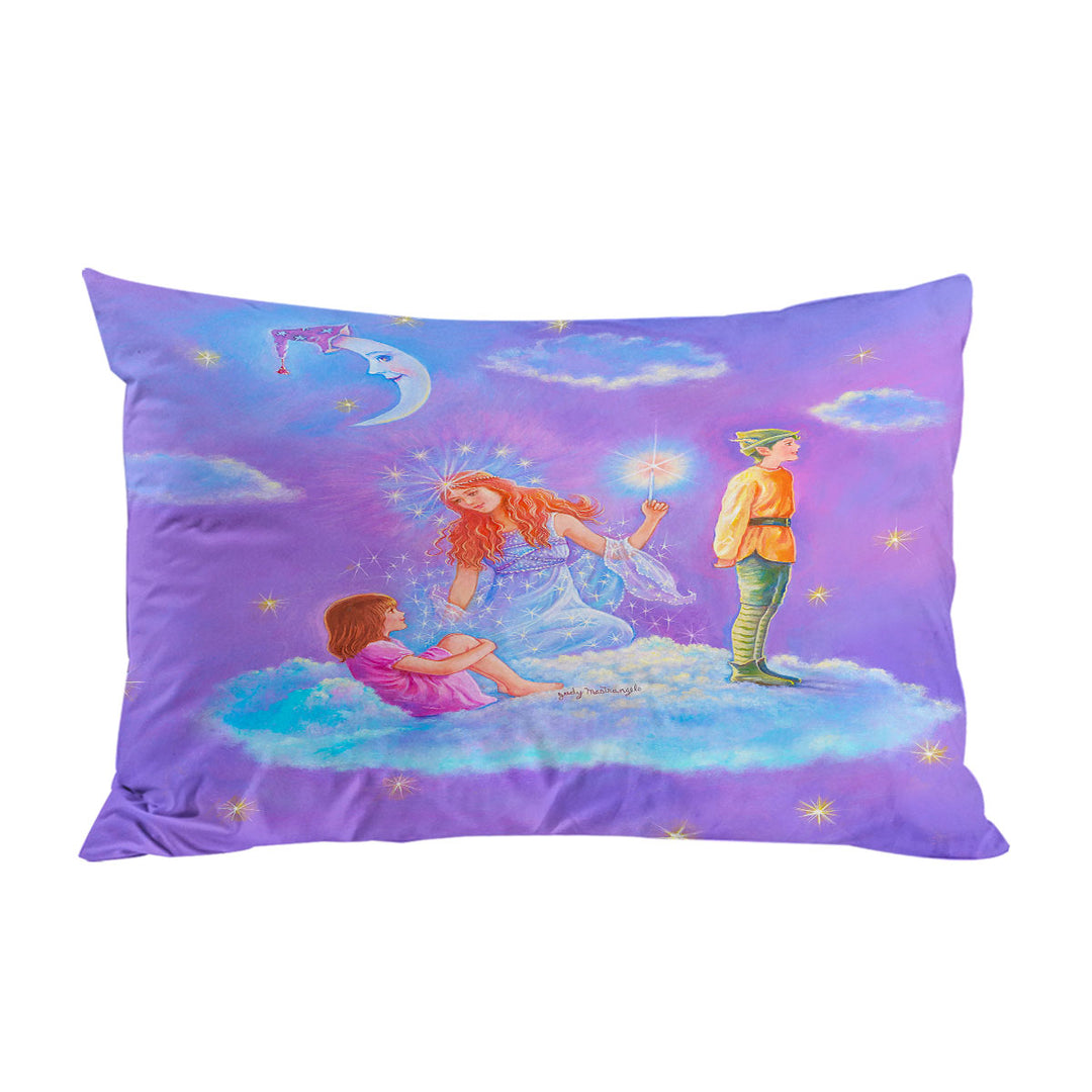 Kids Fairy Tale Painting the Cloud Lady Pillow Case Covers