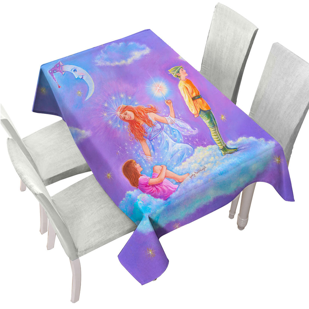 Kids Fairy Tale Painting the Cloud Lady Tablecloths