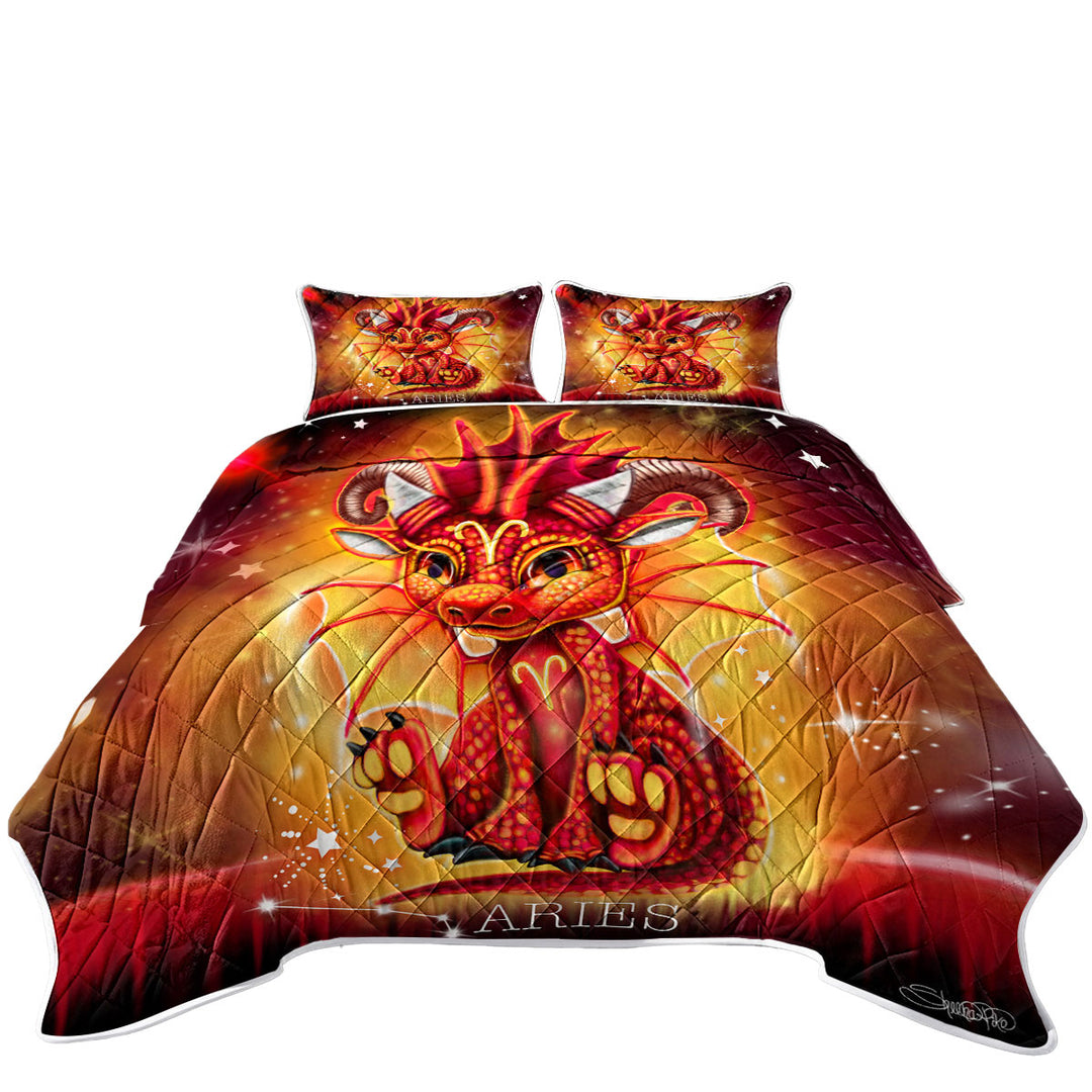 Kids Fantasy Art Aries Lil Dragon Coverlets