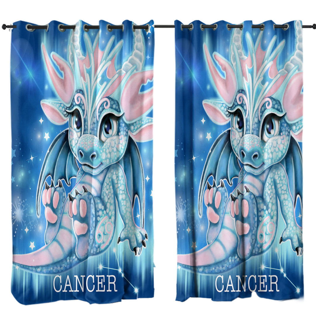 Kids Fantasy Art Cancer Lil Dragon Drapes