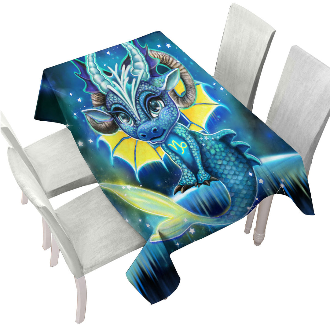 Kids Fantasy Art Capricorn Lil Dragon Tablecloths