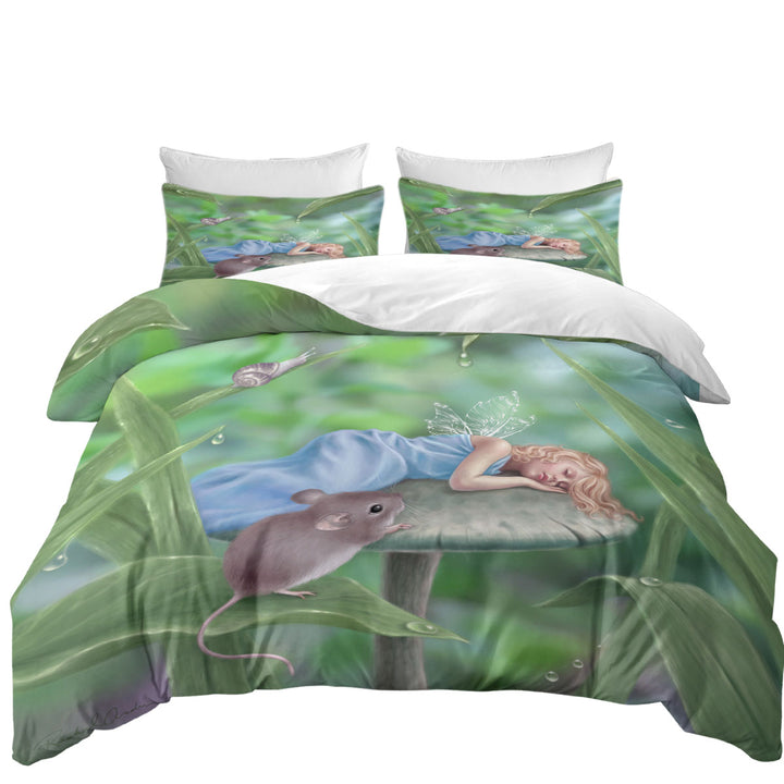 Kids Fantasy Art Sweet Dreams Cute Little Fairy Duvet Cover set