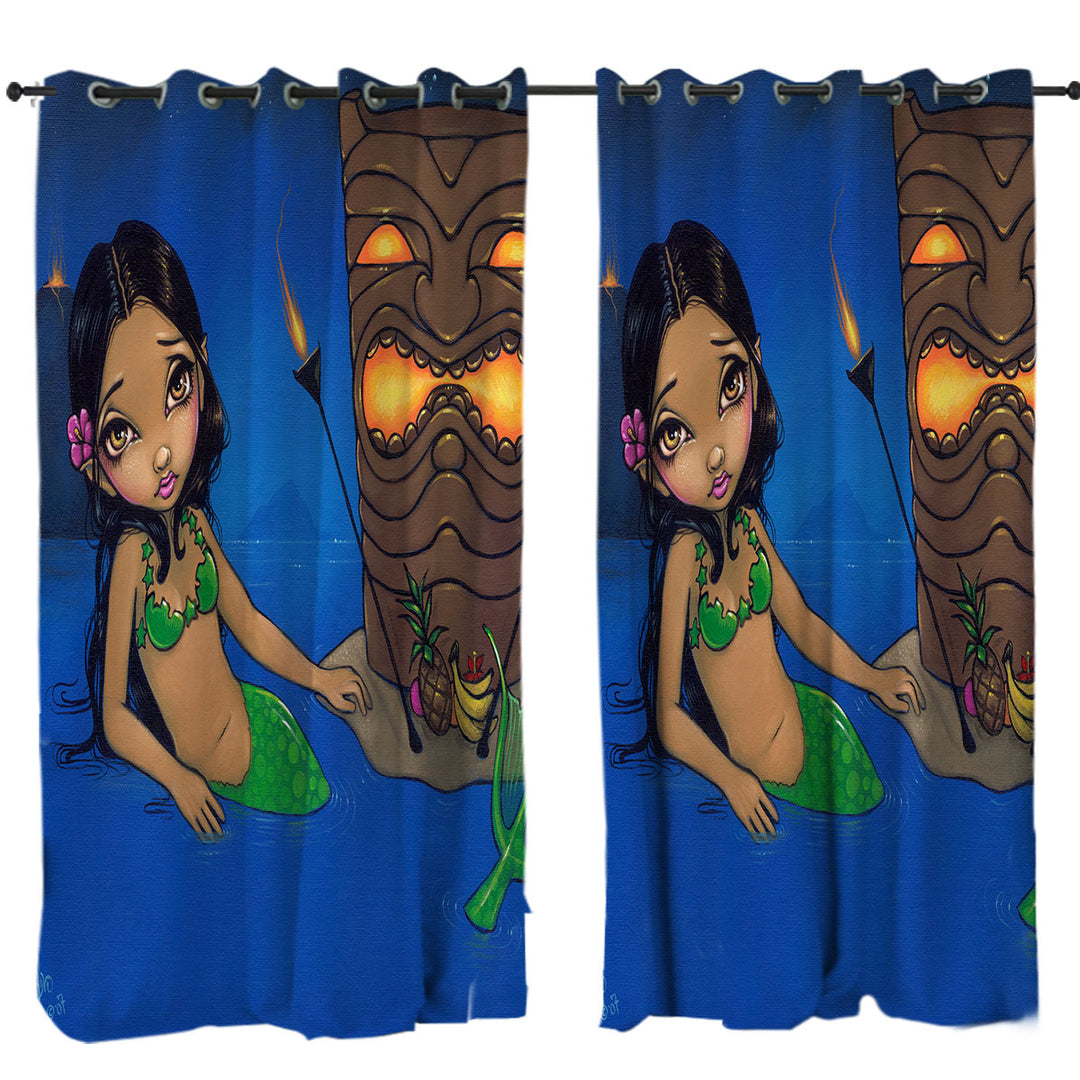 Kids Painting Beautiful Tiki Mermaid Drapery