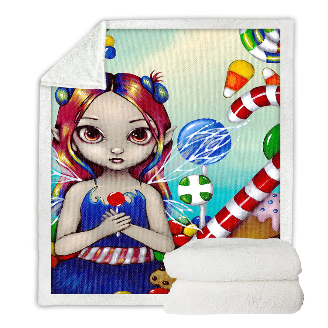 Kids Sofa Blankets Candy Loving Fairy with a Sweet Tooth