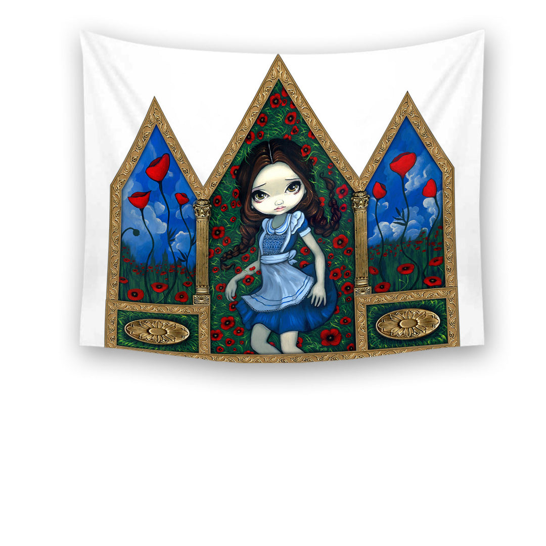 Kids Tapestry Art Girl Dorothy in the Poppies Wall Decor