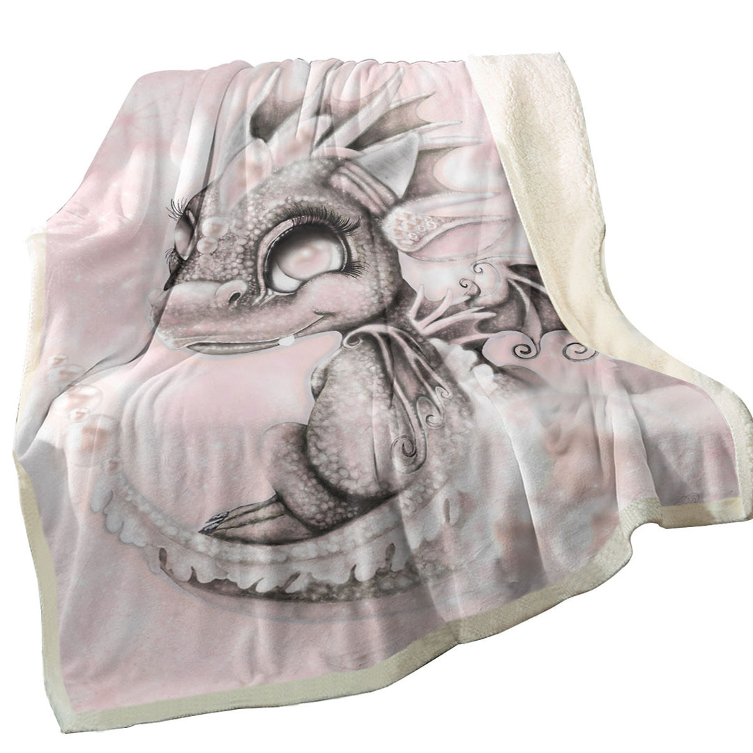 Kids Throws as Gift June Pearl Birthstone Lil Dragon