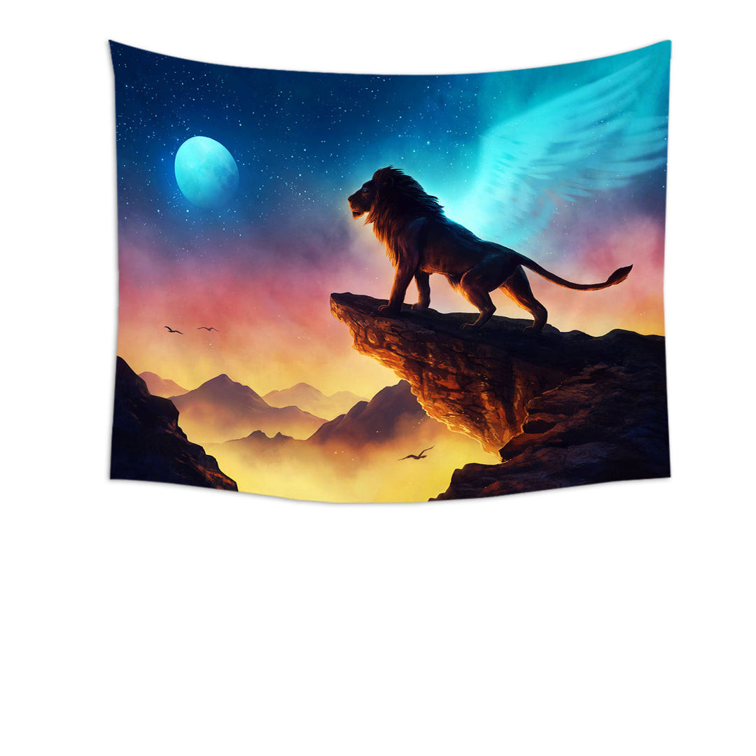 Kids Wall Decor Free Like a Bird Night Sky Angel Lion Tapestry