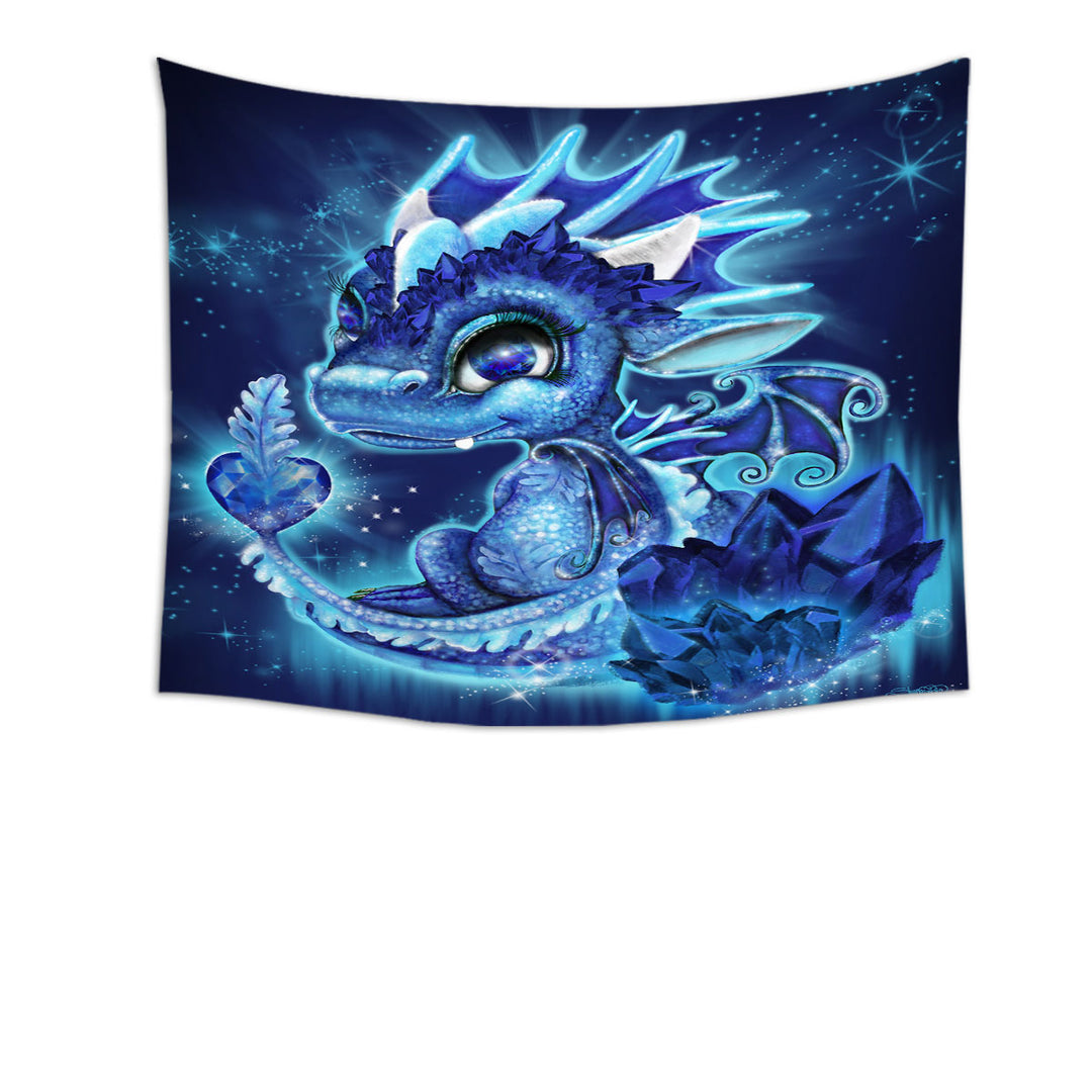 Kids Wall Decor for Gift September Sapphire Birthstone Lil Dragon