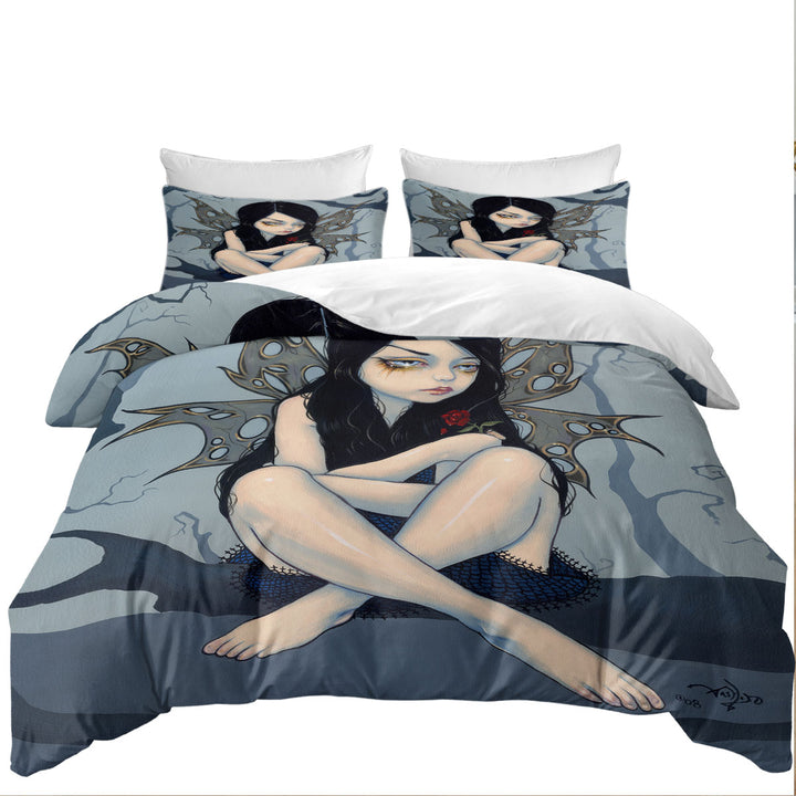 King Duvet Cover set with Nothing Left to Dream Melancholy Crying Fairy