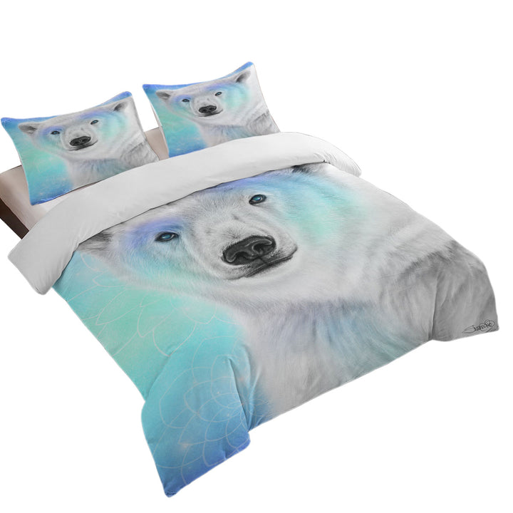 King Duvet Cover set with Pastel Dream Polar Bear