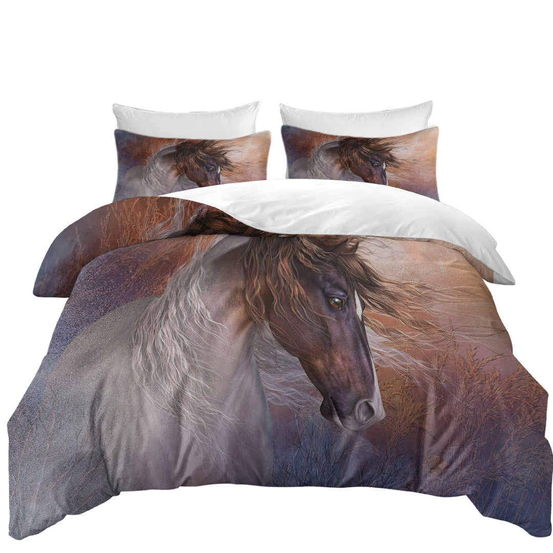 King Duvet Cover set with Wind Stalker Beautiful Wild Horse