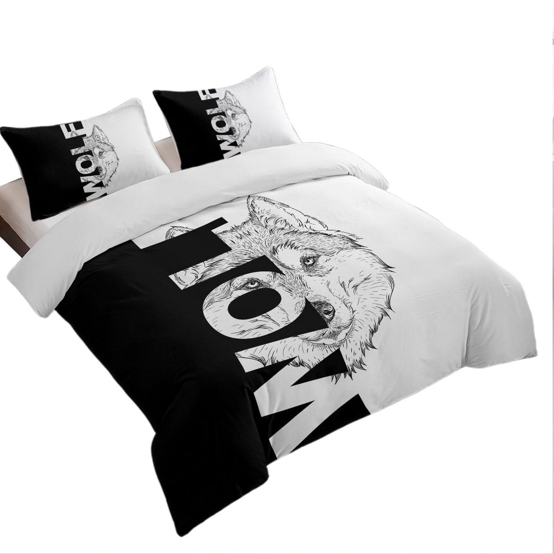 King Duvet Cover set with Wolf