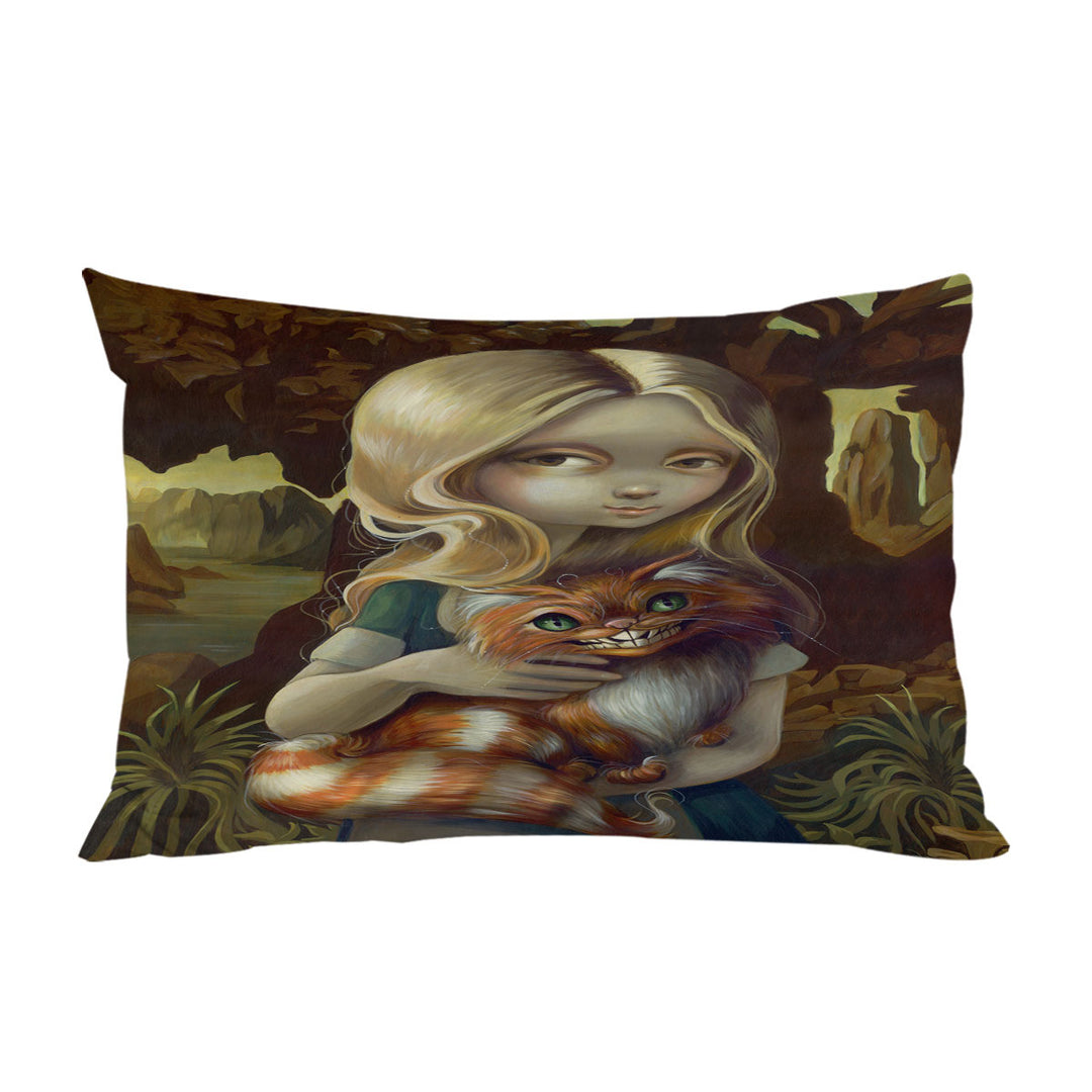 King Pillow Cases with Alice in a Da Vinci Portrait