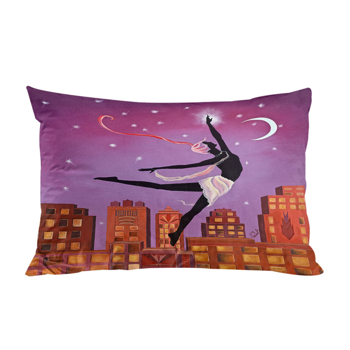 King Pillow Cases with Art Deco Arabesque Night City Dancing Painting