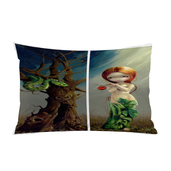 King Pillow Cases with Eve and the Tree of Knowledge Woman and Snake