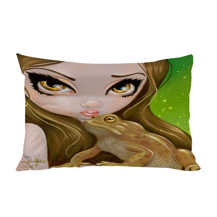 King Pillow Cases with Faces of Faery _28 Swamp Girl and Frog