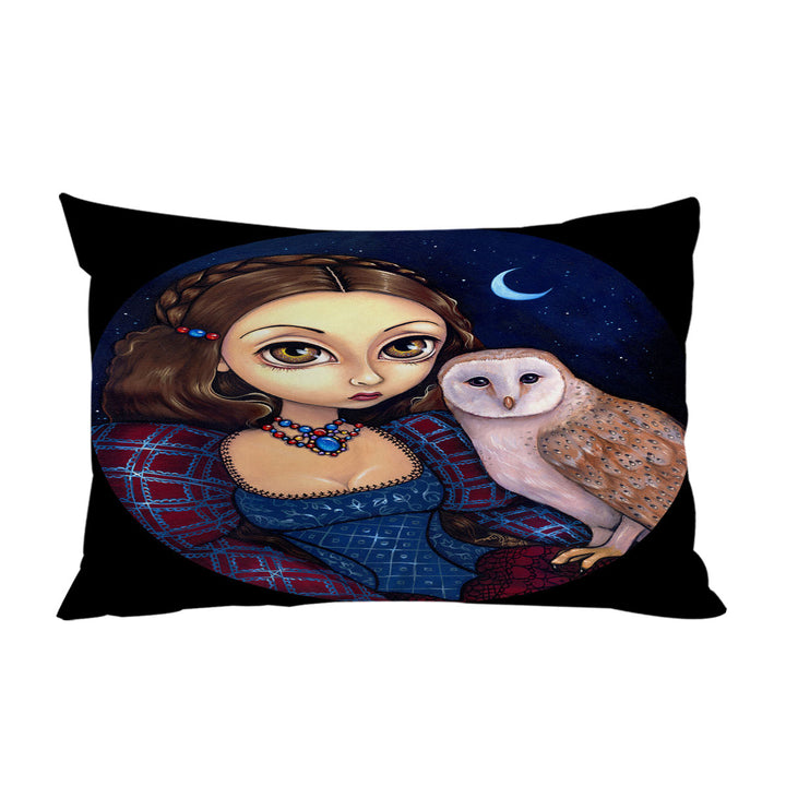 King Pillow Cases with Night Sky Barn Owl Princess