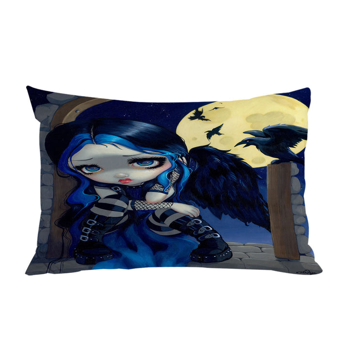 King Pillow Cases with Poe the Whispered Word Lenore Raven Gothic Girl