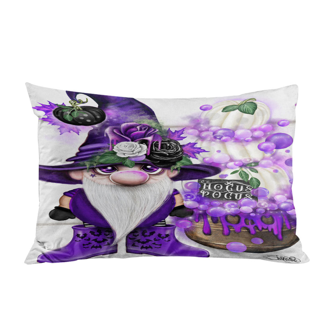 King Pillow Cases with Purple Autumn Lil Gnome Hocus Pocus