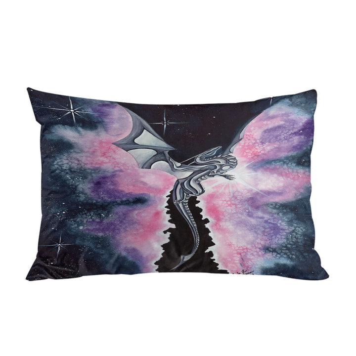 King Pillow Cases with Purplish Space Dragon Flying through the Cosmos