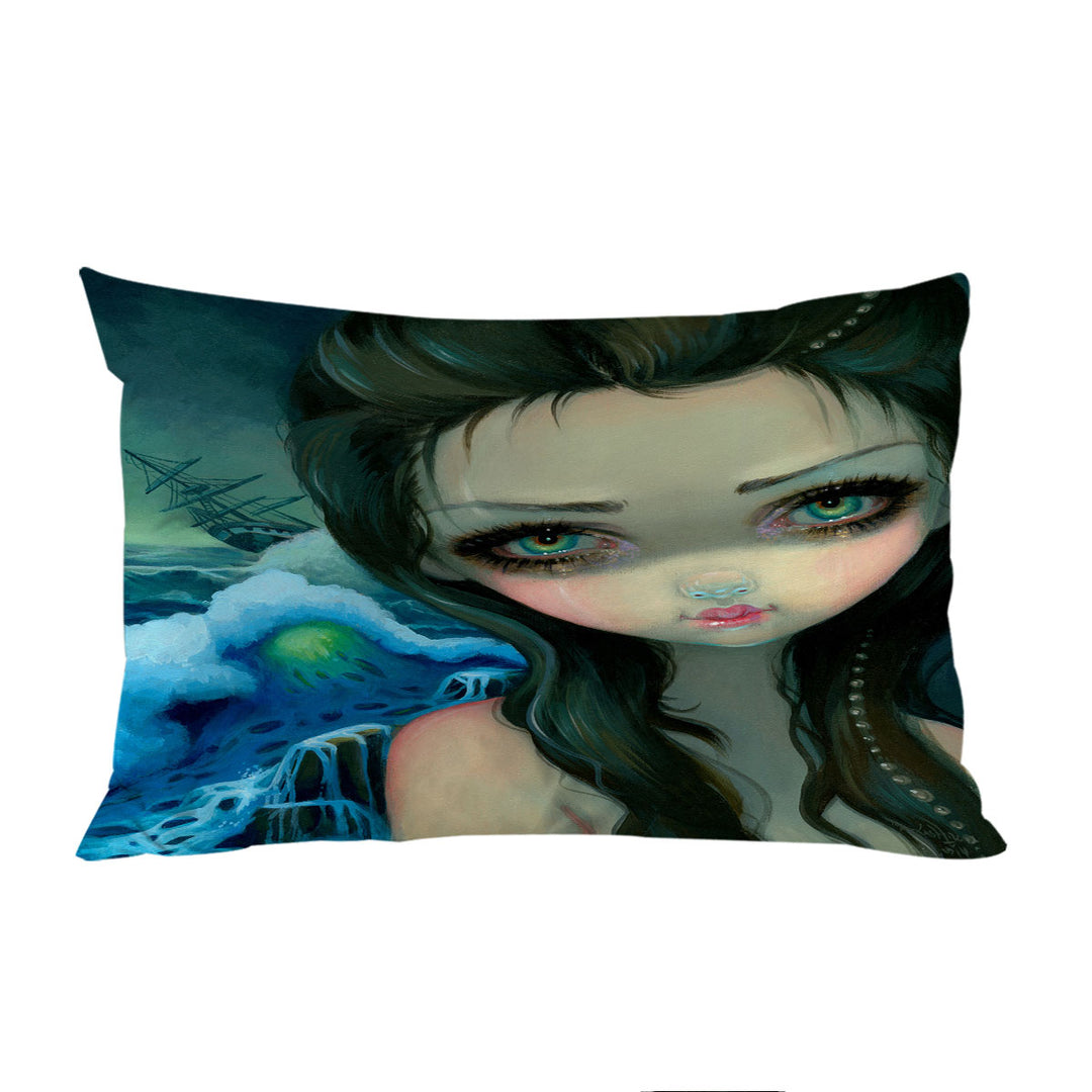 King Pillow Cases with Shipwreck Siren Mythical Beautiful Girl and Ship