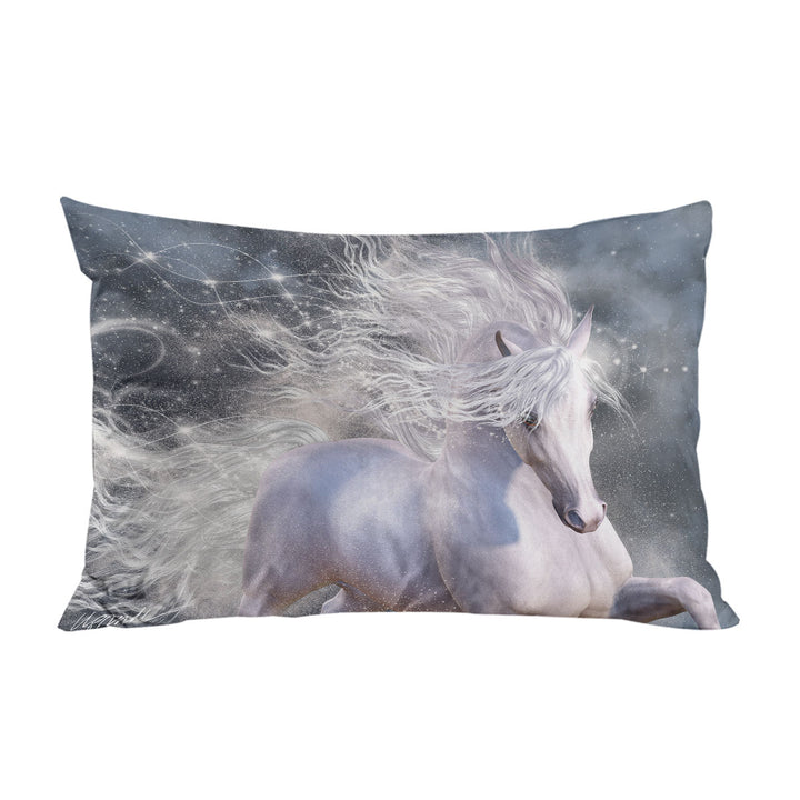 King Pillow Cases with Stardust Magical Wild White Horse