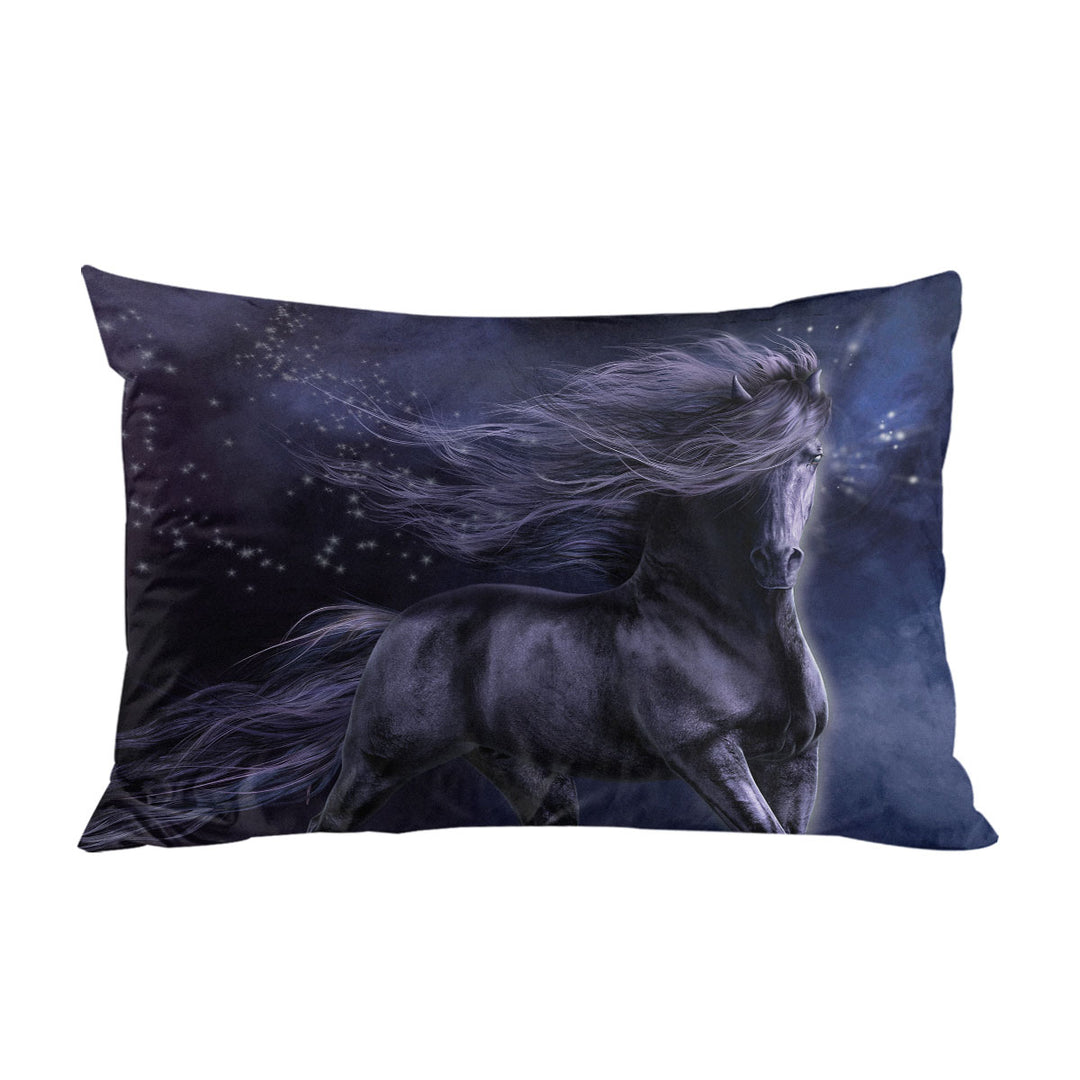 King Pillow Cases with Stunning Black Horse the Black Thunder Horses Art