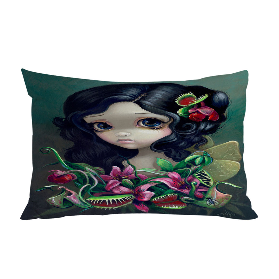 King Pillow Cases with Tropical Flowers Carnivorous Bouquet Fairy