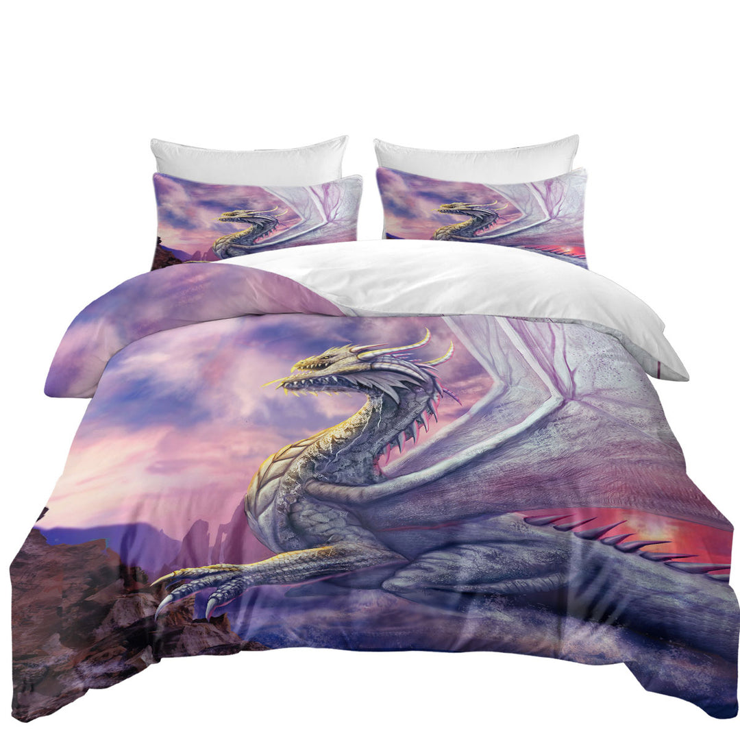 King Quilt Cover with Attaxia Cool Purple Dragon