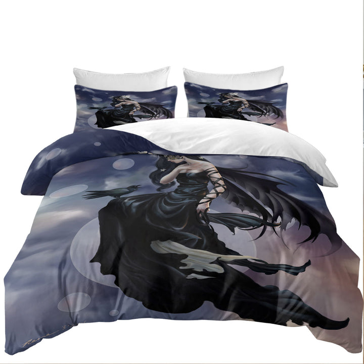 King Quilt Cover with Fantasy Artwork the Dark Skies Fairy