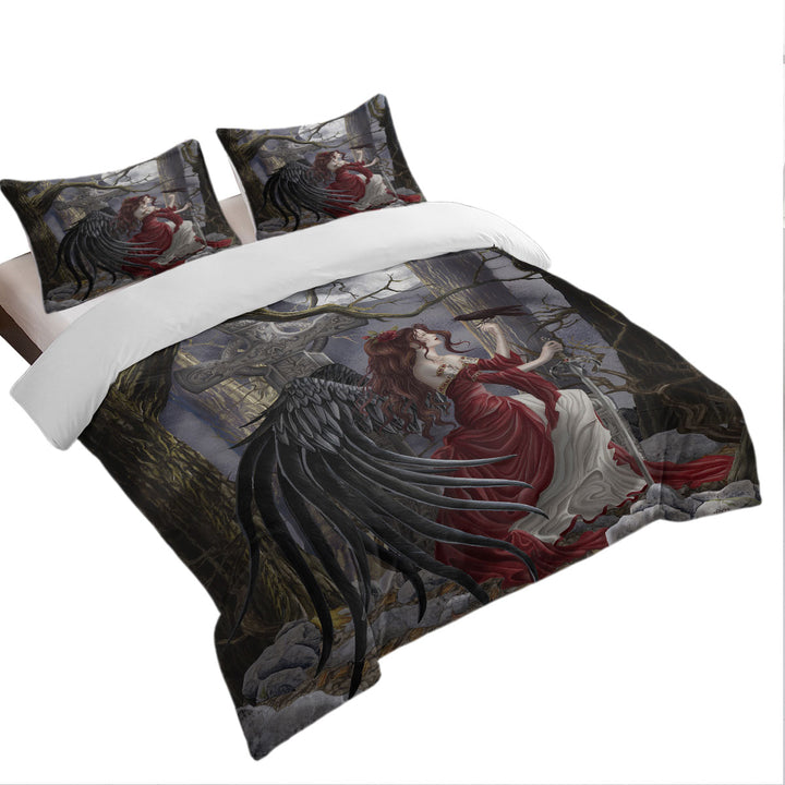 King Quilt Cover with Gothic Fantasy Art the Graveyard Fairy