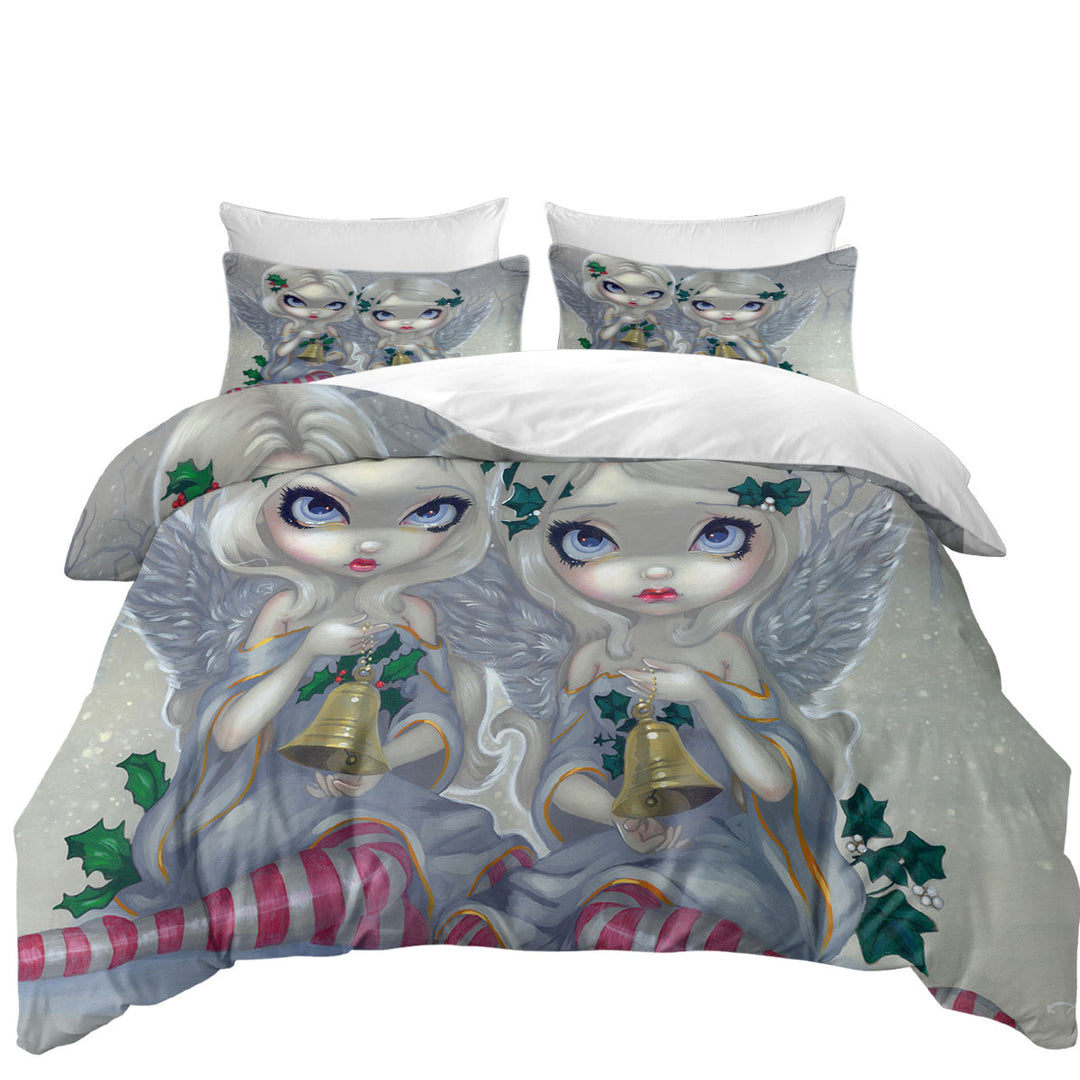 King Quilt Cover with The Holly and The Ivy Beautiful Christmas Angels