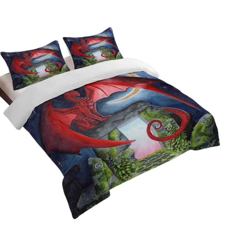 King Quilt Cover with Watcher at the Morning Gate the Night Dragon