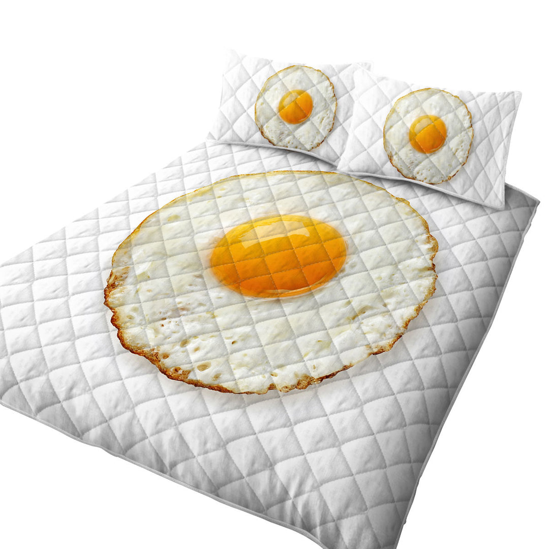 King Quilt with Cool and Funny Sunny Side Up Fried Egg