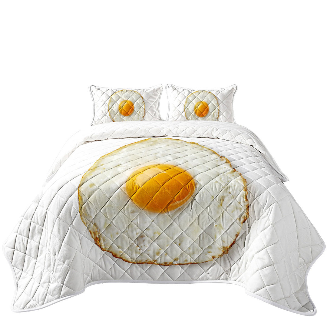 King Size Bedspreads with Cool and Funny Sunny Side Up Fried Egg