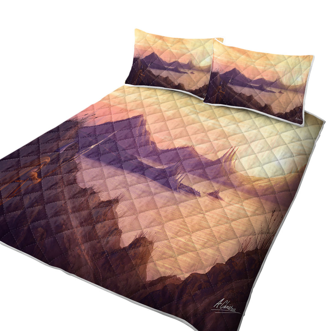 King Size Bedspreads with Warrior Long Journey by The Lake