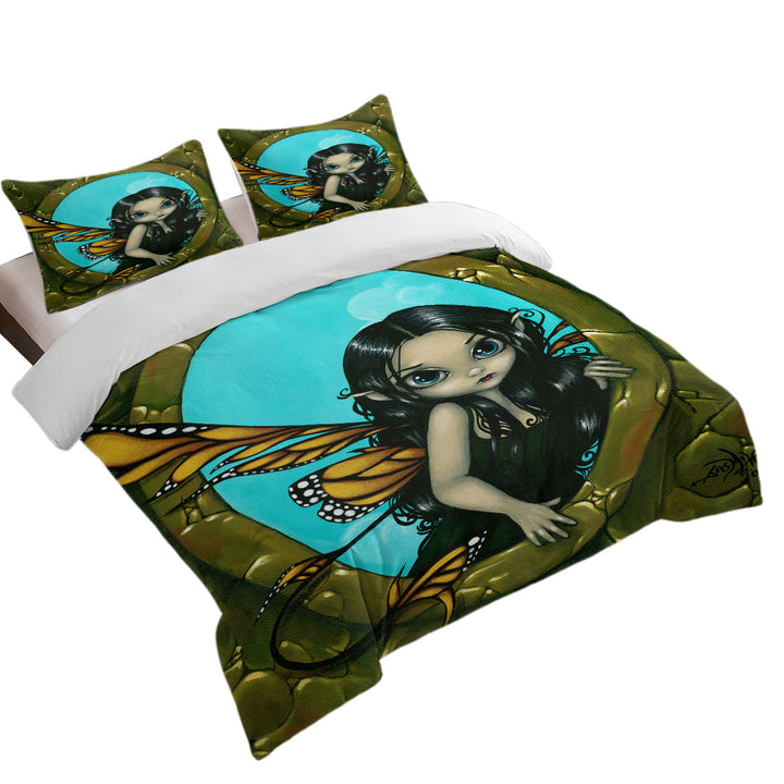 King Size Duvet Cover with Fairytale Painting Fairy in My Window