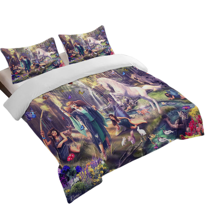 King Size Duvet Cover with Kids Fairy Tale Haven